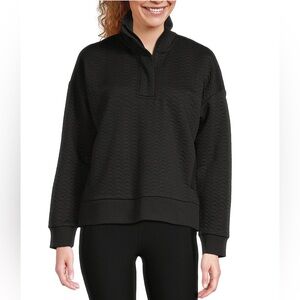 Kinesis Coordinating Half Zip Long Sleeve Quilted Pullover in Black Size XL